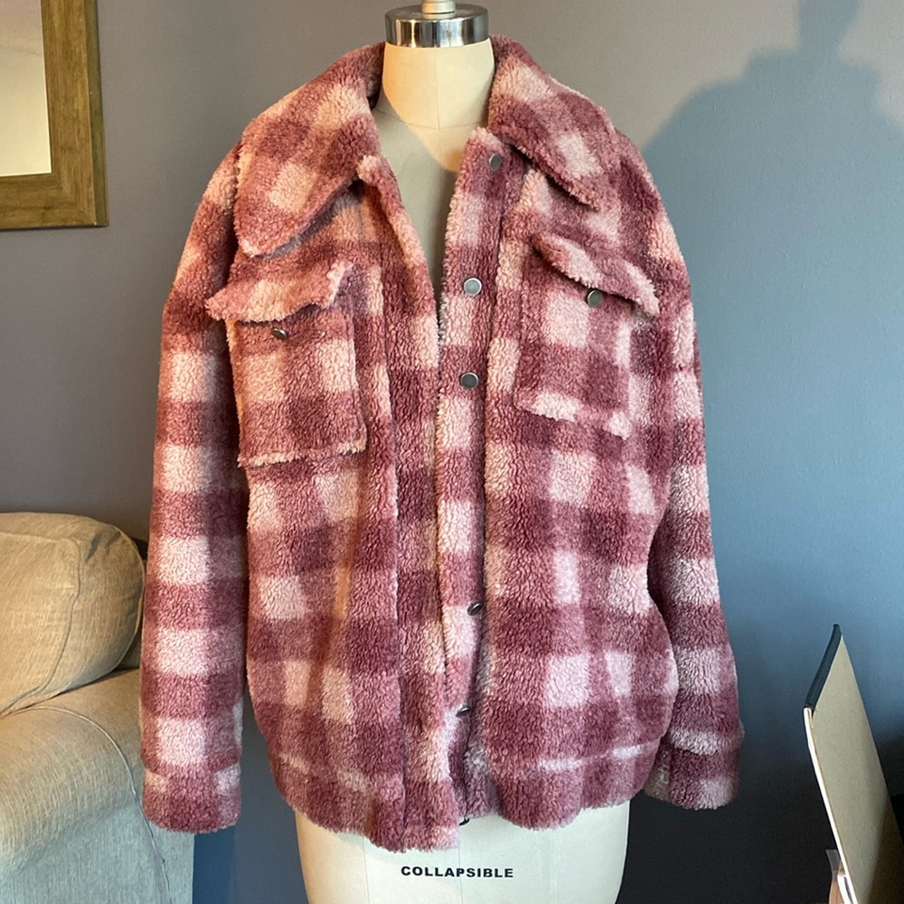 Checkered Sherpa Jacket - image 1